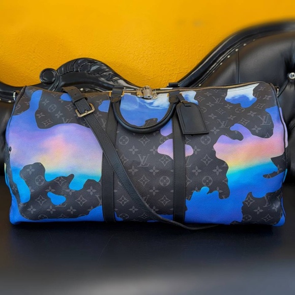 Louis Vuitton Monogram Eclipse Keepall Sunrise Bandouliere 55 Bag From The Summe - Picture 1 of 11